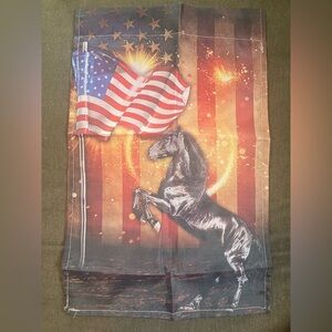 Garden Flag Patriotic Horse 12" x 18" NWOT